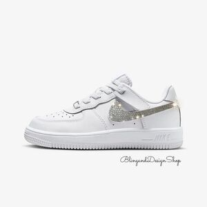 Bling Nike Air Force 1 Low Easy On Sneakers made with Swarovski Crystals Kids